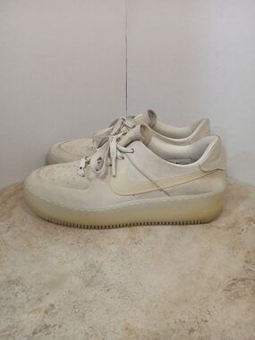 Nike Air Force 1 Shadow Off-White Suede Sneakers - AR5409-001 - Women's 11